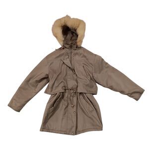 Forecaster Of Boston Women's Beige Parka Coat Detachable Fur Lined Hood  Medium